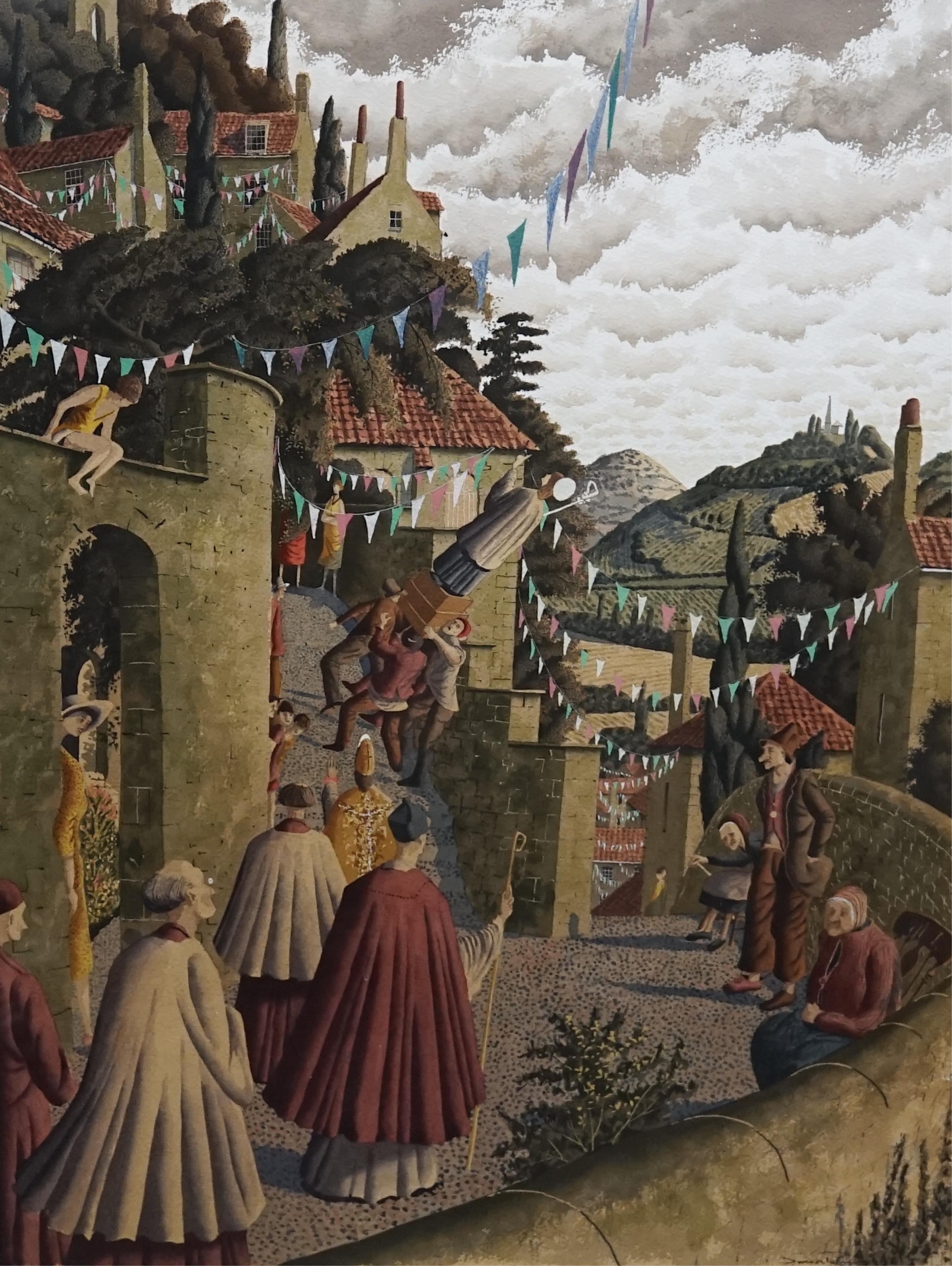 Simon Palmer (English, b.1956), 'The Patronal Festival', watercolour and gouache, 66 x 50cm